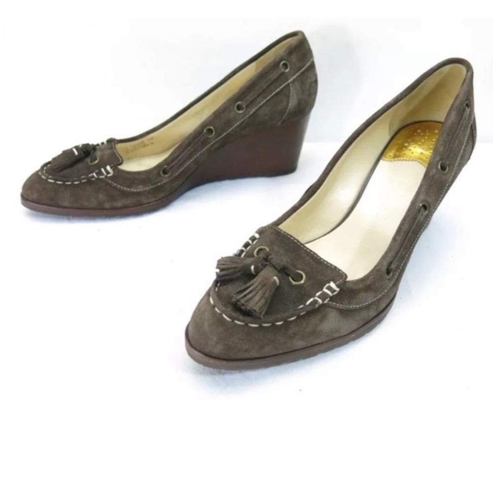 Suede Cole Haan Tassel Loafer Wedges sz 11